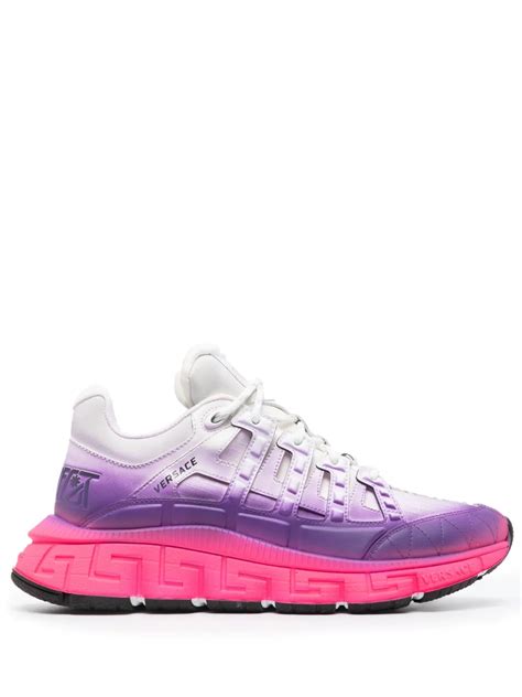 versace collection lace-up leather sneaker